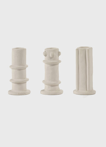 Candle holder 03 set 3 Molly 10CM | soft beige