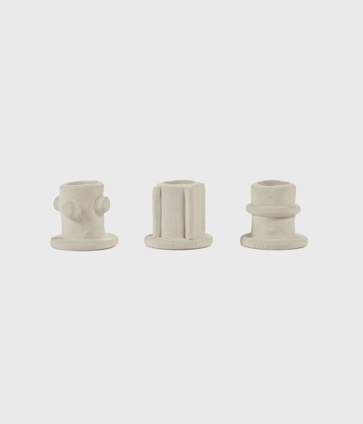 Candle holder 01 set 3 Molly 4CM | soft beige